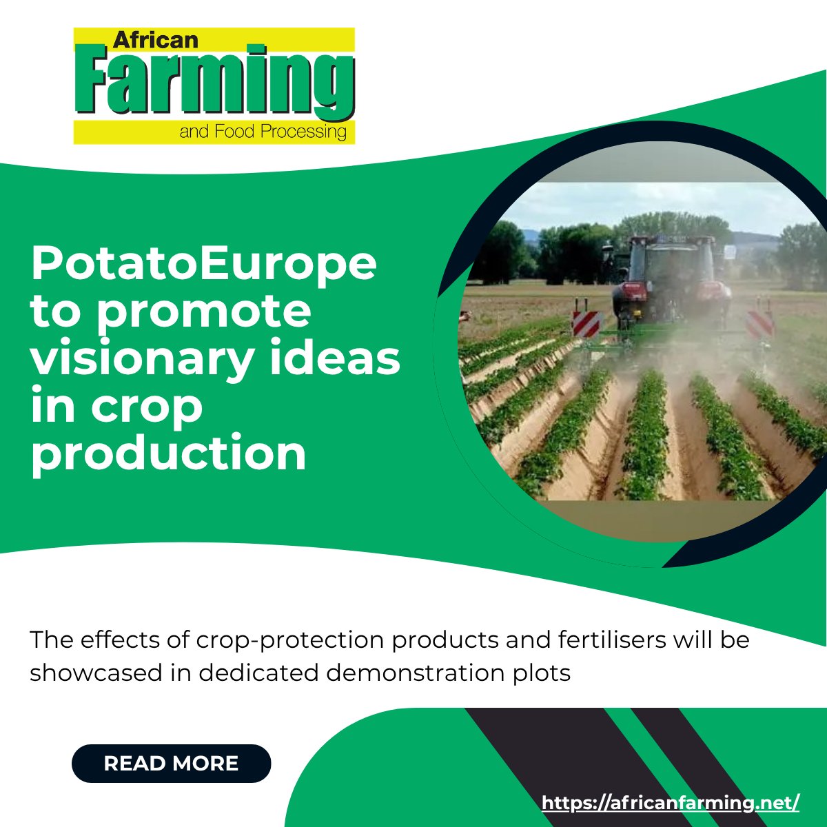 AfricanFarming's tweet photo. PotatoEurope 2026 returns from 9 to 10 September 2026! 

Future‑oriented arable and crop production as well as machinery in live field operation will be showcased. 

Read more on African Farming: https://t.co/MTkEpxWA8h  

#PotatoEurope2026 #potatocultivation #digitalisation https://t.co/pjSbpwKpg3