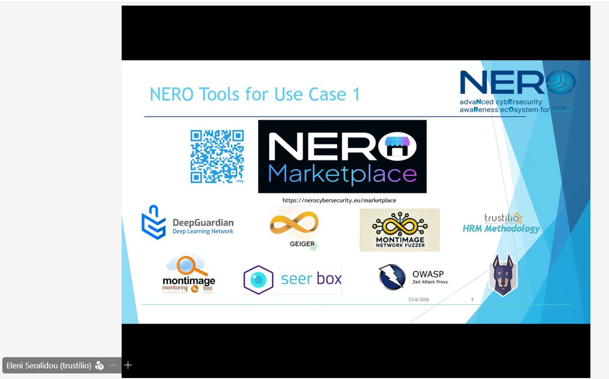 NEROcybersec's tweet photo. 📣 Now let’s hear from Eleni Seralidou from @trustilio at the NERO & NCC-CY Webinar!
🏥 Discover how NERO Applied Solutions are strengthening #Cybersecurity in the #Healthcare sector.
🔐 A practical #UseCase focusing on protecting sensitive patient data through real-world scenarios and a holistic #Security approach—covering both technical safeguards and the #HumanFactor.
💡 What’s in it for #SMEs in healthcare?
✔ Access to up-to-date cybersecurity tools and support
✔ Holistic, end-to-end protection
✔ Stronger human and organisational resilience
✔ Security-by-design solutions via the #NEROMarketplace
🧠 From securing healthcare networks to building practical defence strategies, this use case shows how cybersecurity can be applied in real operational environments.
👉 Discover different #CybersecuritySolutions on the #NEROMarketpalce
🔗 https://t.co/rSTkCKYisZ