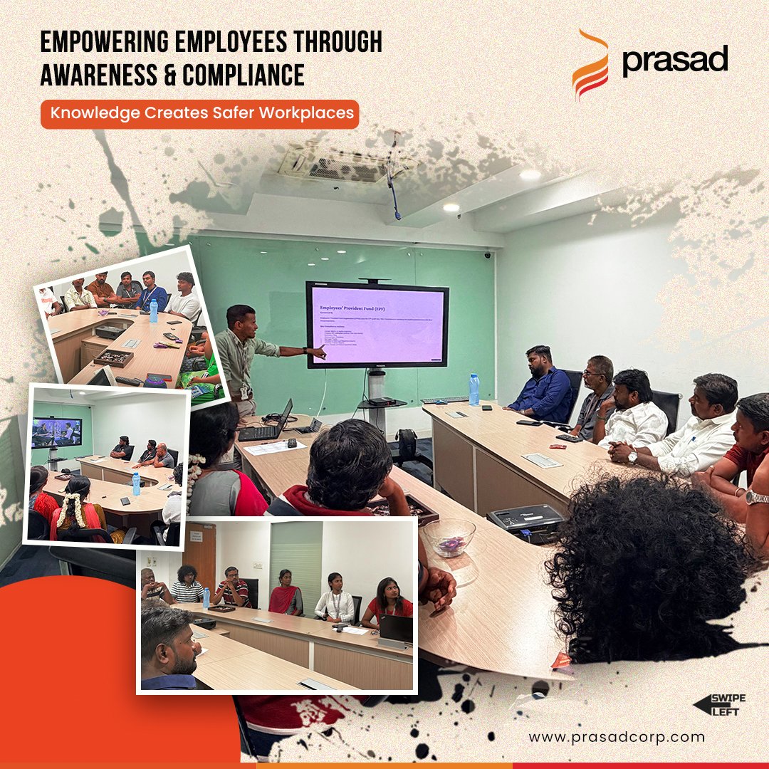 PrasadCorp's tweet photo. Empowering employees through awareness.

Prasad Corp's PoSH Refresher and Statutory Compliance training sessions strengthened awareness, accountability, and our commitment to a respectful workplace.

#PrasadCorp #POSHTraining #Compliance #WorkplaceCulture https://t.co/chviyOaWr6