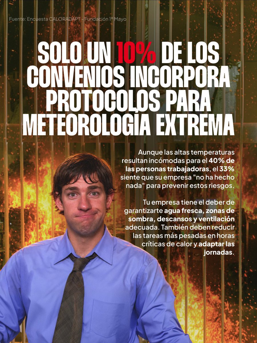 JovenesCCOO's tweet photo. El cambio climático no es un problema a futuro, es un problema YA.

Las condiciones han cambiado y tu empresa está obligada a adaptarse a ellas. https://t.co/LpOQclByjy