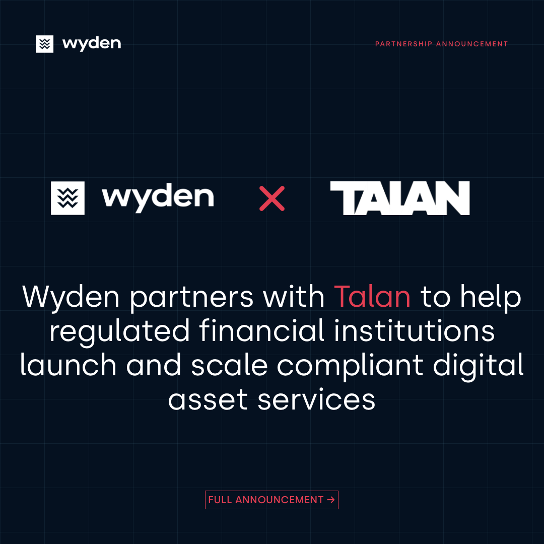 wyden_io's tweet photo. We're excited to announce our strategic partnership with Talan to help European banks, brokers, and other regulated financial institutions launch and scale compliant digital asset services with greater speed and confidence.
 
As Europe enters a new phase of digital asset adoption, regulatory readiness has become a key differentiator. With MiCA implementation advancing and DORA setting new standards for operational resilience and third-party risk management, financial institutions need more than technology alone — they need trusted partners who understand the realities of operating in regulated environments.
 
By combining Wyden's institutional-grade digital asset trading infrastructure with Talan's deep expertise in financial services integration and transformation, we provide a streamlined path from strategy and implementation to production operations.
 
Together, we help regulated institutions:
✅ Launch compliant digital asset services faster
✅ Integrate digital asset trading seamlessly into core banking environments
✅ Reduce implementation complexity and operational risk
✅ Scale digital asset operations with institutional-grade controls and governance
 
At Wyden, our focus has always been clear: empowering regulated financial institutions with the infrastructure they need to participate in digital assets safely, efficiently, and at scale. This partnership further strengthens our ability to support banks and brokers across Europe as digital assets become an increasingly important part of the financial services landscape.
 
A big thank you to the teams at Talan and Wyden who made this partnership possible. We look forward to helping more institutions bridge traditional finance and digital assets with confidence.

https://t.co/9vBXt6gEnD