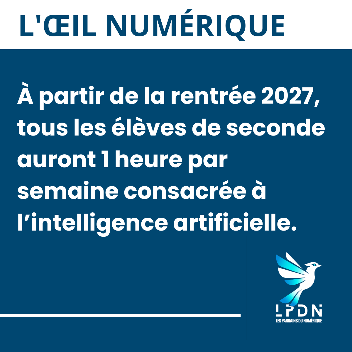parrainsdunum's tweet photo. 🚨 1h d'IA/semaine pour les secondes dès 2027 ! Le Premier ministre annonce un cours obligatoire : souveraineté numérique, usages et esprit critique.
Le service public s'organise pour demain, mais l'action associative est déjà sur le terrain depuis hier ! 🤖🧠 #IA #LPDN https://t.co/CcoquTqZGD