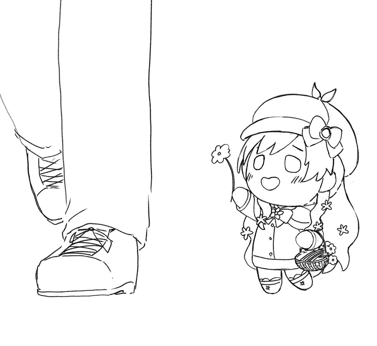 mizakihidate's tweet photo. For weekly stuff i sketch bit early this time because might get busy with personal project

Cordelia-nui selling flower by the roadside https://t.co/synEyyeSqn