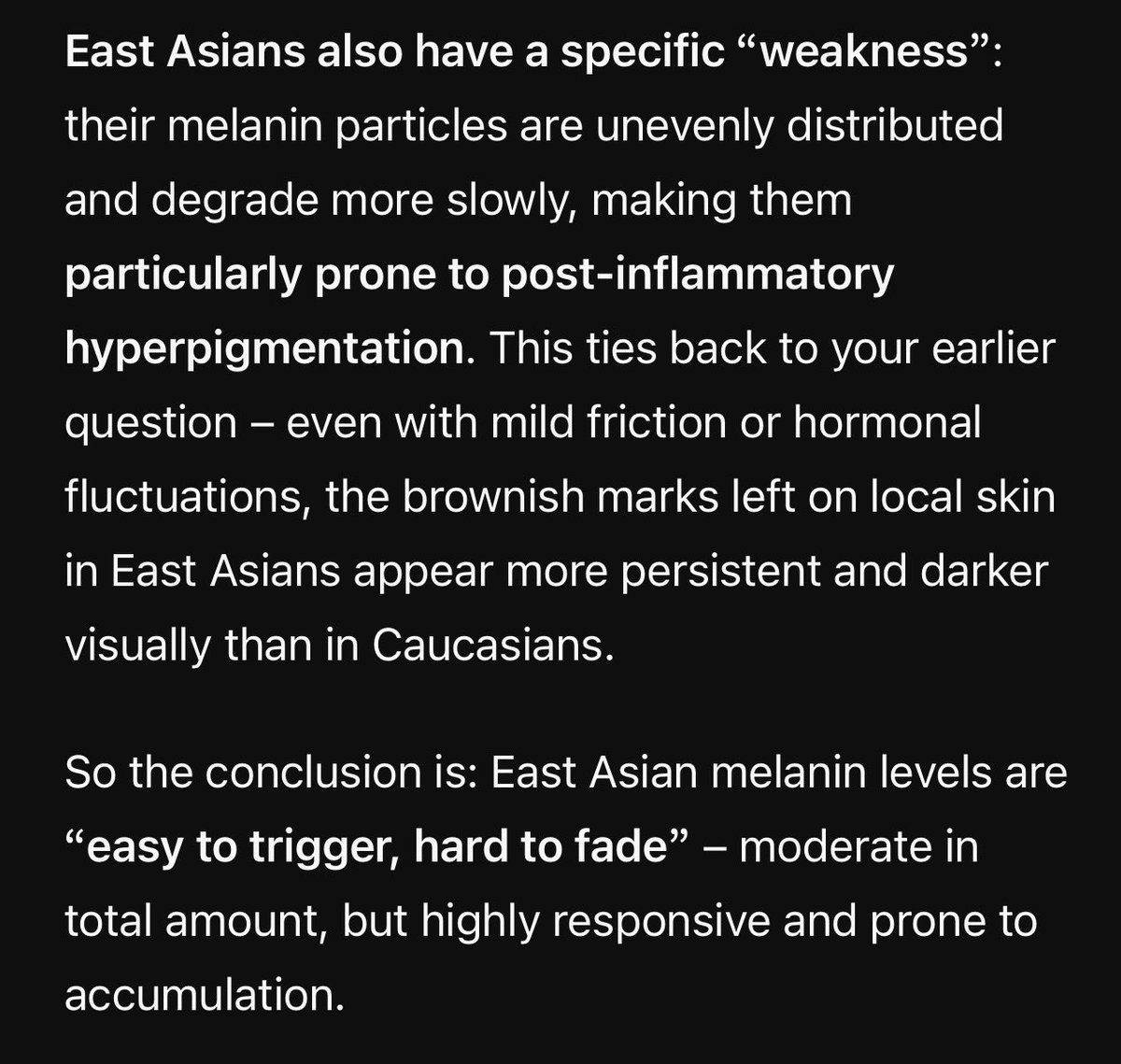 s1xwalnuts's tweet photo. So South Americans can’t comprehend why some East Asians have tanned skin. Don’t matter, this is genetics. You can’t cheat. You can’t lie. You can be white as long as you want to. https://t.co/h7YdRWDNci