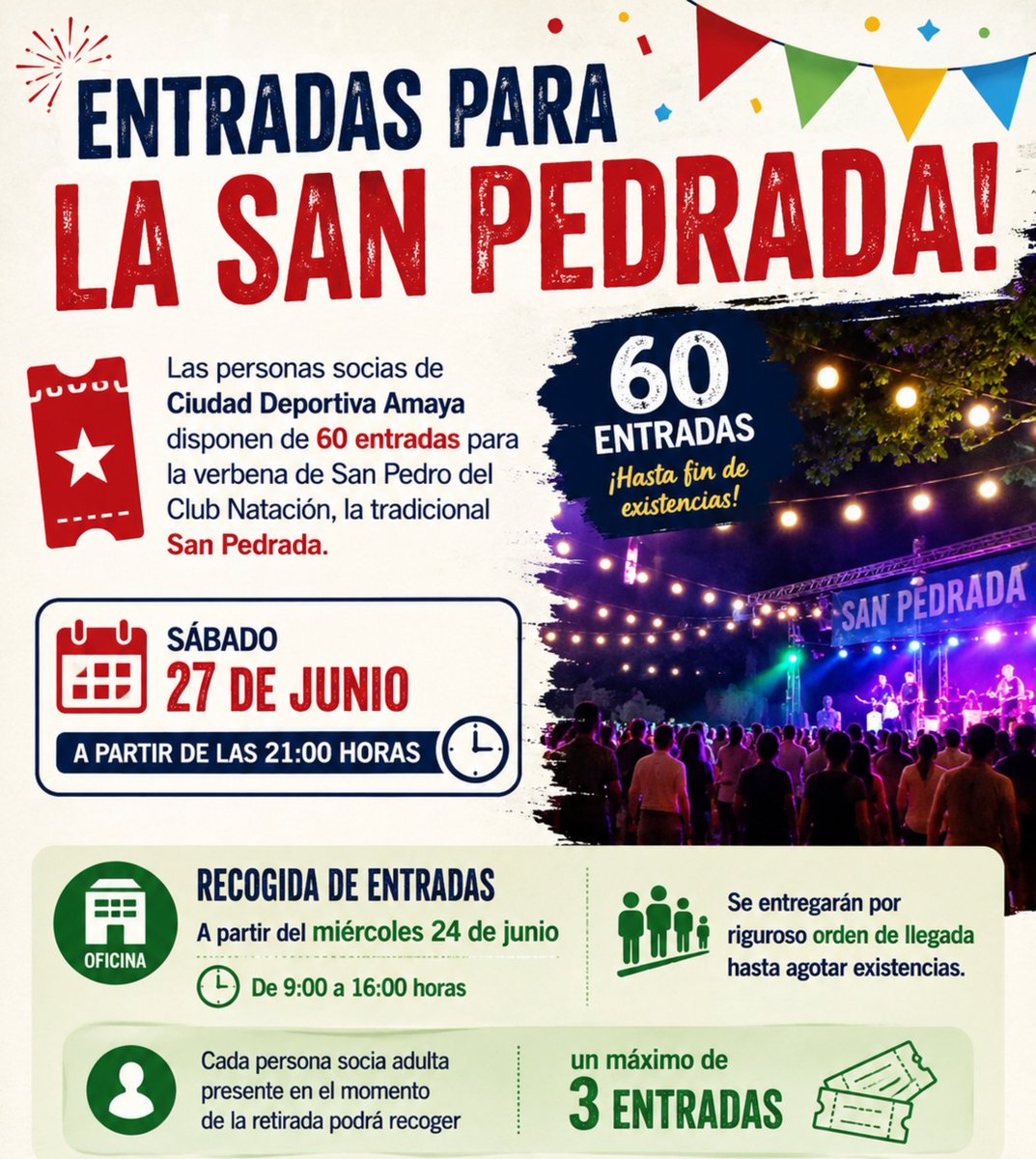 CDAmayaKH's tweet photo. ¡𝗘𝗡𝗧𝗥𝗔𝗗𝗔𝗦 𝗣𝗔𝗥𝗔 𝗟𝗔 𝗦𝗔𝗡 𝗣𝗘𝗗𝗥𝗔𝗗𝗔! 🎉 𝗦𝗔𝗡 𝗣𝗘𝗗𝗥𝗔𝗗𝗔𝗥𝗔𝗞𝗢 𝗦𝗔𝗥𝗥𝗘𝗥𝗔𝗞!

➕https://t.co/dFhRjsamsL

#SanPedrada #VeranoAmaya2026 #UdaAmaya2026 @CDAmayaKH @clubnatacion https://t.co/PJ0np7smPg