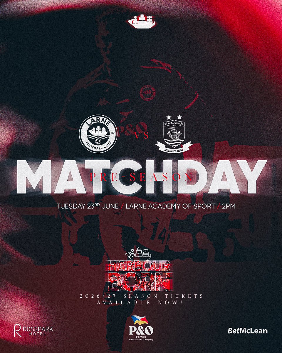 larnefc's tweet photo. Our second pre-season test awaits this afternoon as we take on Connah’s Quay Nomads 🏴󠁧󠁢󠁷󠁬󠁳󠁿🔴

Entry has been priced at £5 for adults and £3 for concessions, while those aged 11 and under go free! 💰

#HarbourBorn #MakingWaves https://t.co/xTWmD0wuWW