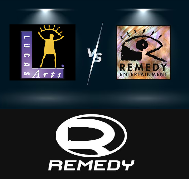 Geriash's tweet photo. DATAZO: En 1998, Remedy Entertainment estuvo a punto de ser demandada por LucasArts, ya que fueron advertidos de que el logo original del estudio era muy parecido al suyo, lo que obligó a Remedy a retirar su diseño y crear la icónica "R" con la bala que marcó la saga Max Payne. https://t.co/a2wksfpS6h