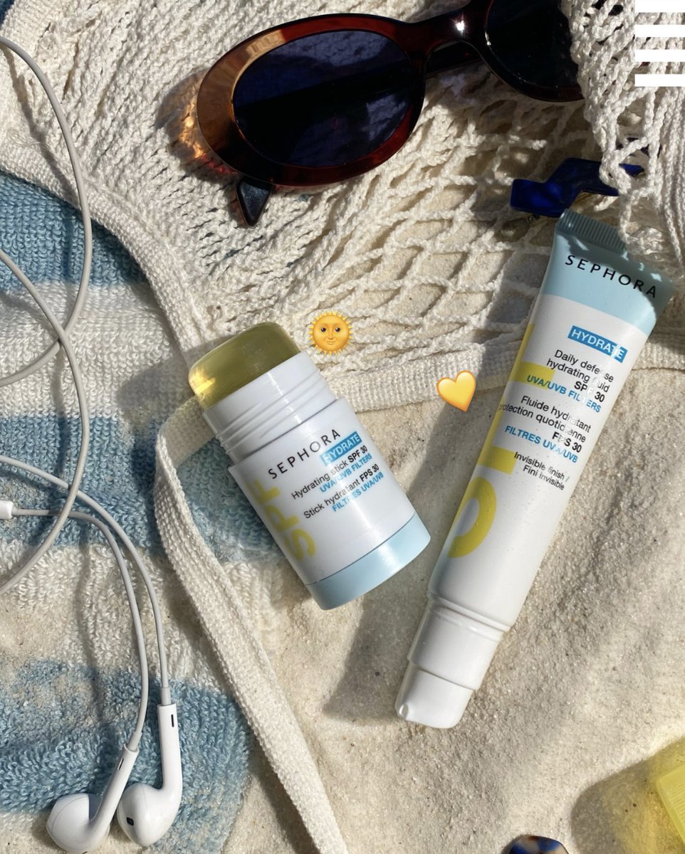 SephoraTurkiye's tweet photo. 🌴 Plaj çantanın vazgeçilmezleri
Cildini korurken aynı zamanda nemlendiren Sephora Collection günlük SPF30 UVA & UVB koruyucularıyla tanış:
🌞 Nemlendirici Stick
💛 Nemlendirici Fluid
Sadece Sephora’da.
#SephoraTürkiye #Skincare #SephoraCollection #SunCare https://t.co/UH8q3q5Z6C