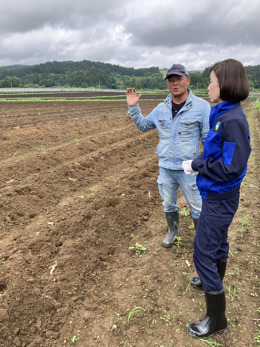 TowadacityMayor's tweet photo. 6月23日 イノシシ🐗による農作物被害状況を視察しました。
現地の農業者の声をうけ、被害のあった場所には箱わな1基、センサーカメラ1台を設置しました。

令和8年4月1日以降、市への目撃情報は5件、被害報告は7件、捕獲は1件と、依然として警戒が必要な状況です。
今後も農業者の方々の声に耳を傾けながら、より効果的な被害防止策を検討し、対策を講じてまいります。

 #十和田市 #イノシシ被害 #農業支援