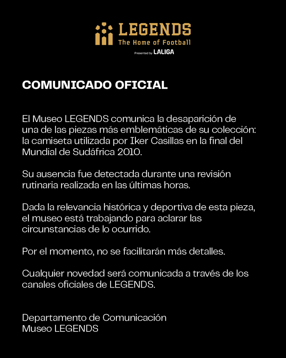 museolegends's tweet photo. Comunicado oficial. https://t.co/EtyELm4hT0
