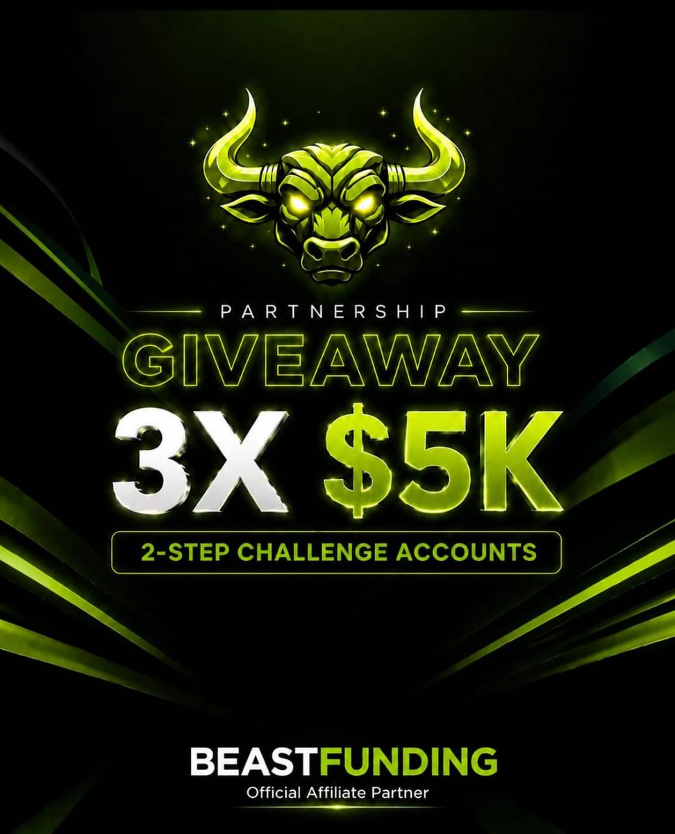 JIBRIN5k's tweet photo. 🚨 GIVEAWAY ALERT 🚨

We’re excited to team up with 
Upcoming Prop Firm BeastFunding to give back to the trading community. 🎁🤝

We are giving away:
🔥 3 × $10,000 2-Step Challenge Accounts

This is your chance to get funded and start your trading journey with BeastFunding.

🎯 How to Enter:
✅ Follow @BeastFunding
✅ Follow @JIBRIN5k
❤️ Like this post
🔄 Repost this post
👥 Tag 3 trader friends

⏳ Winners will be announced soon!

Make sure you complete all steps to qualify.

🍀 Good luck to all traders — let’s grow together!