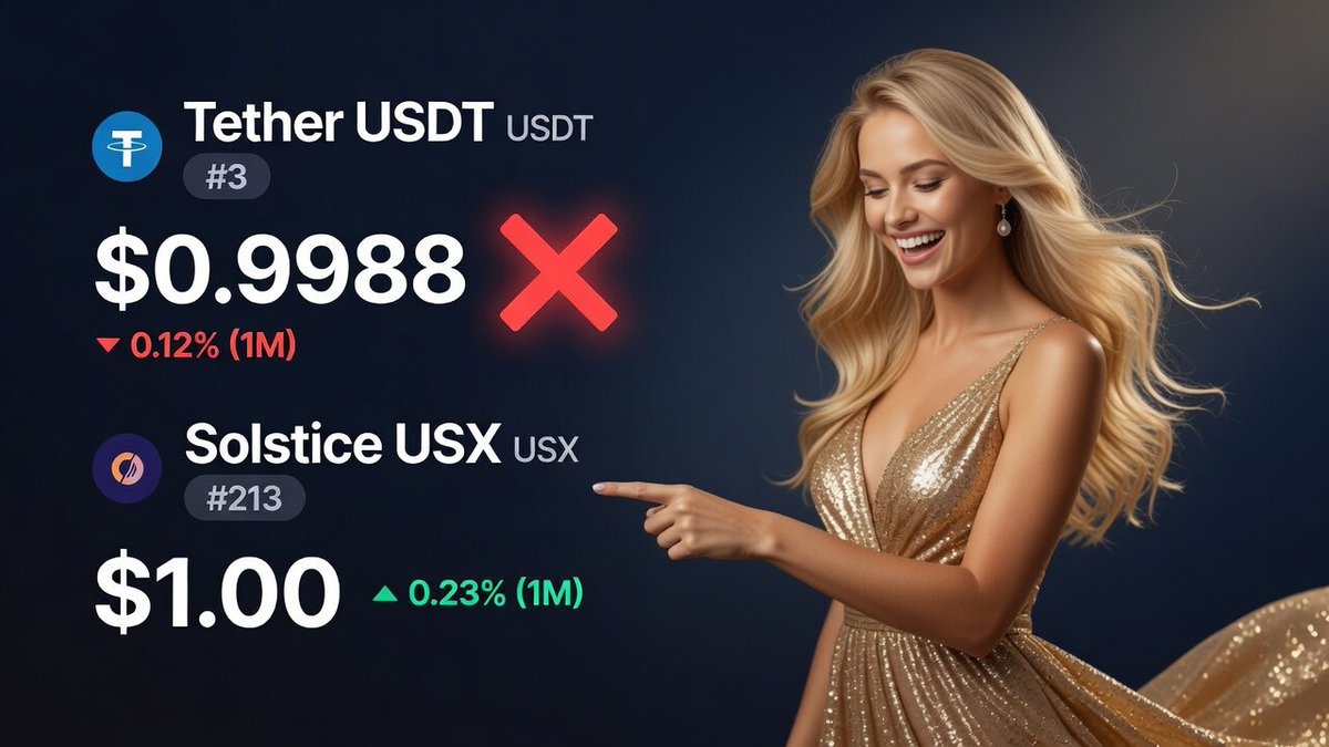 mahan_airdrops's tweet photo. While USDT depegs multiple times, faces heavy sell pressure &amp; freezes assets 😱

$USX stays perfectly pegged at $1.00 with TVL now at $508M fully decentralized and paying real yield I'm in the @solsticefi🧵

Ambassador Program
Earn Flares: https://t.co/WQpJh0yM3R
Code: TGF8aB1Wqq https://t.co/EBUqrzo9oa