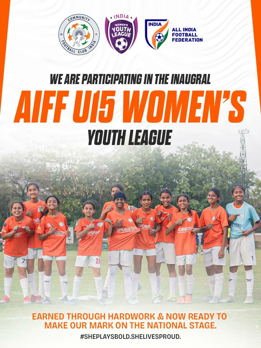 cfcimumbai's tweet photo. From dreams to the national stage. The future of Indian football is here. ⚽🔥
Go CFCI, @communityfootballclubindia 🧡

She Plays Bold. She Lives Proud.

#AIFFYouthLeague #U15WomensYouthLeague #CommunityFootballClubIndia #CFCI #GirlsFootball https://t.co/P8Z7eB6d46