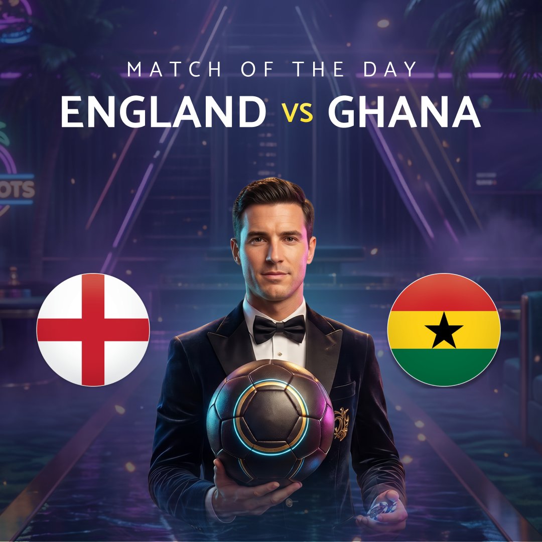 Palm_Slots's tweet photo. ⚽ England vs Ghana! 🦁
Bet on every moment with markets covering goals, cards, corners and more. 🎉 

Start exploring and unlock your exclusive World Cup offer 👉 https://t.co/ZVMGbwa85d

18+ | Play Responsibly | T&amp;Cs Apply
#WorldCup #England #Ghana #Football #FIFA #ThreeLions https://t.co/oShuO9DuFG