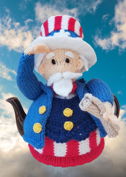 TeaCosyFolk's tweet photo. Uncle Sam is out early for anyone wanting to knit him in time for the 4th of July. A bold, patriotic character cosy ready for the celebrations. https://t.co/92inCDXgJN #knit #TeaCosyFolk #KnittingPattern #CharacterKnitting #TeaCosy #FourthOfJuly #America #nevernotknitting https://t.co/wqRCQmtjVx