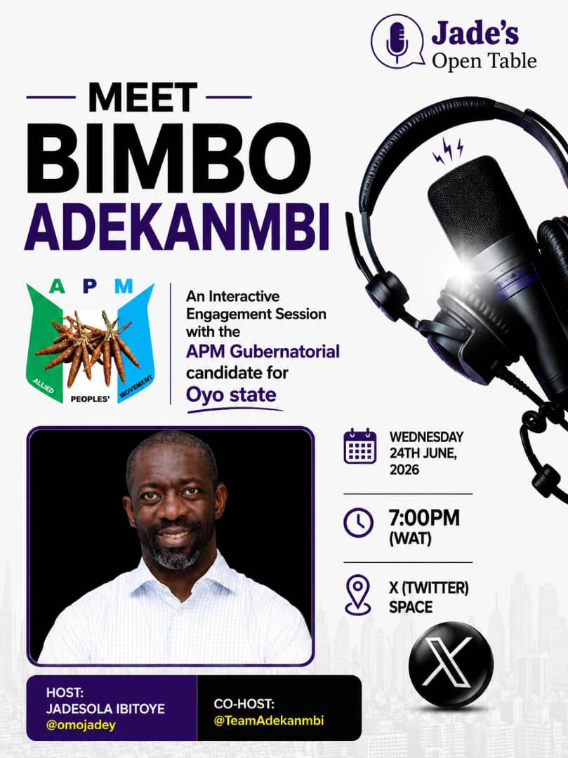 Standoffiss's tweet photo. If Oyo State matters to you, this space should too.
https://t.co/YJYYHGatZg 
See you tomorrow, 7PM. 🎙️ https://t.co/0WpDrTZu9g