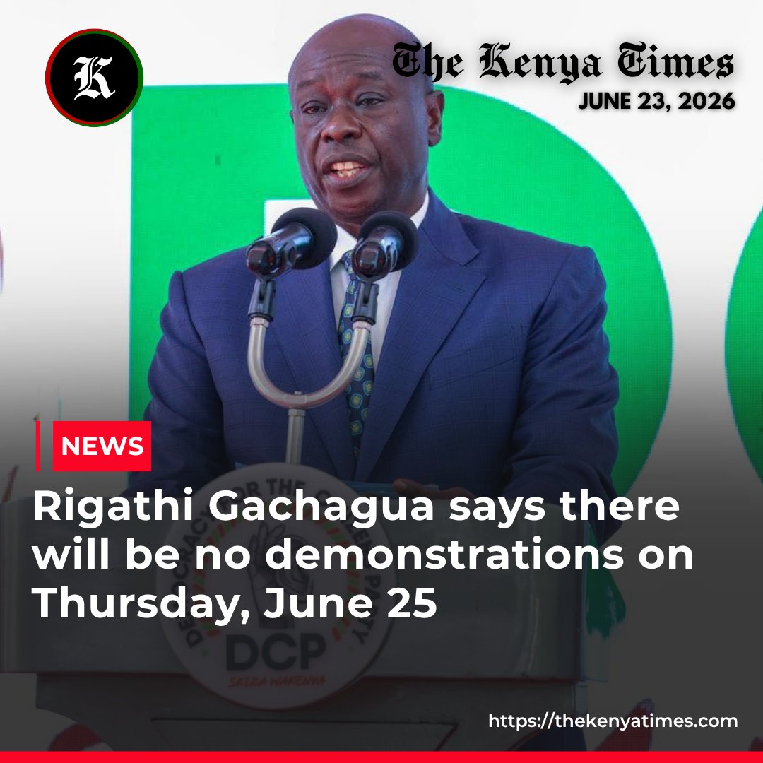 thekenyatimes's tweet photo. We are peaceful - Rigathi Gachagua says no one from Mt Kenya will demonstrate on Thursday, June 25 https://t.co/wjbbJFRxY2