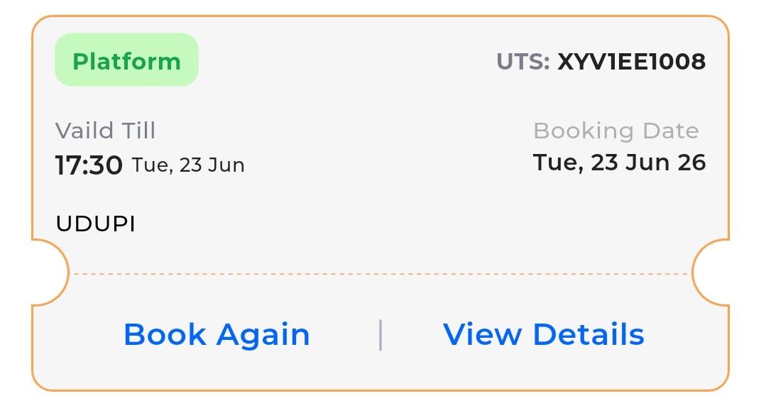 RailboyRon's tweet photo. My platform ticket and its UTS number. https://t.co/rs2cSvAfGd