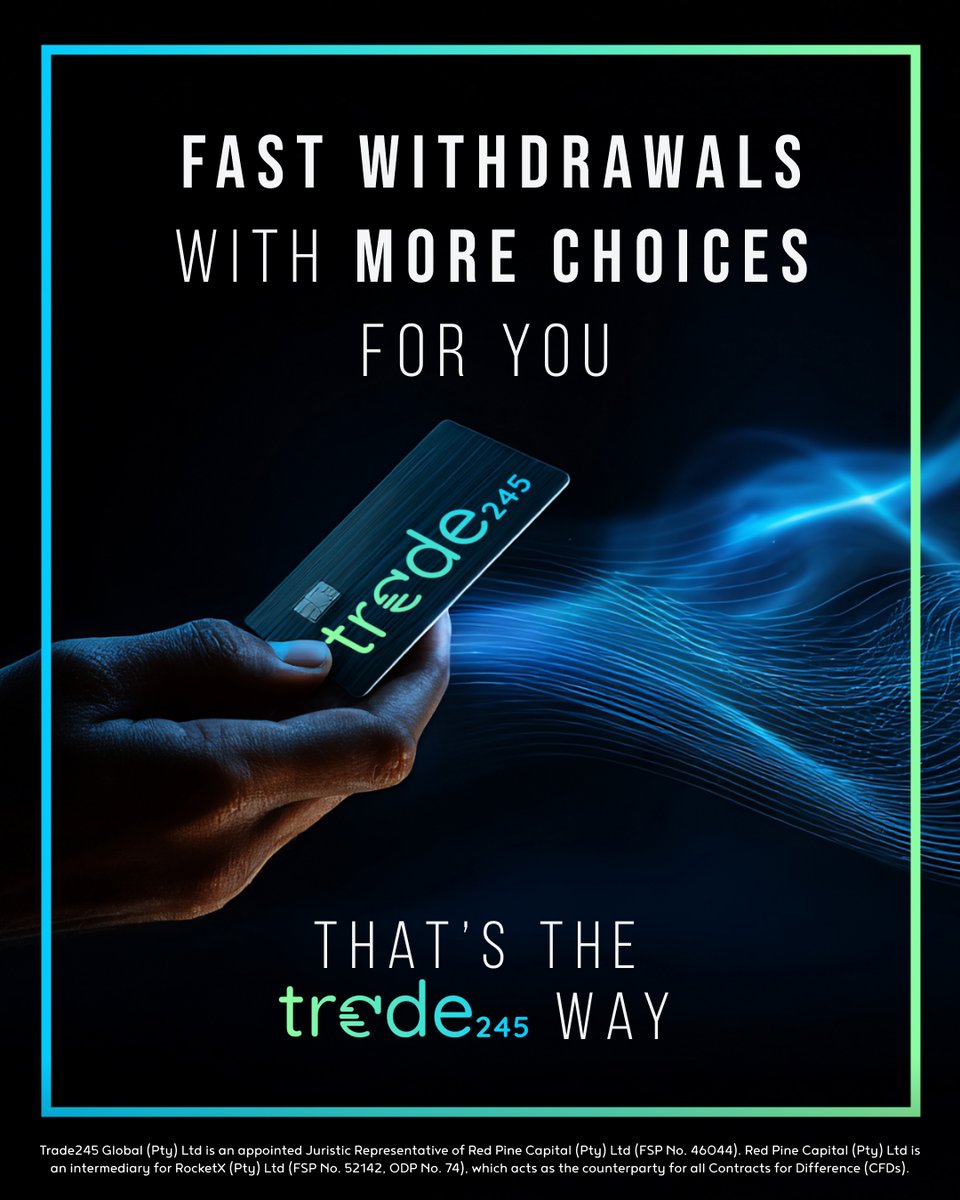 Trade245global's tweet photo. Everyone has their favourite way to withdraw, and Trade 245 makes room for all of them. 📊
Whether you like it simple, instant, e-wallet, or bank route, you choose the channel, and we keep it fast.⚡💸

#Trade245 #fastwithdrawals #trading https://t.co/eoiDmb1Eh2