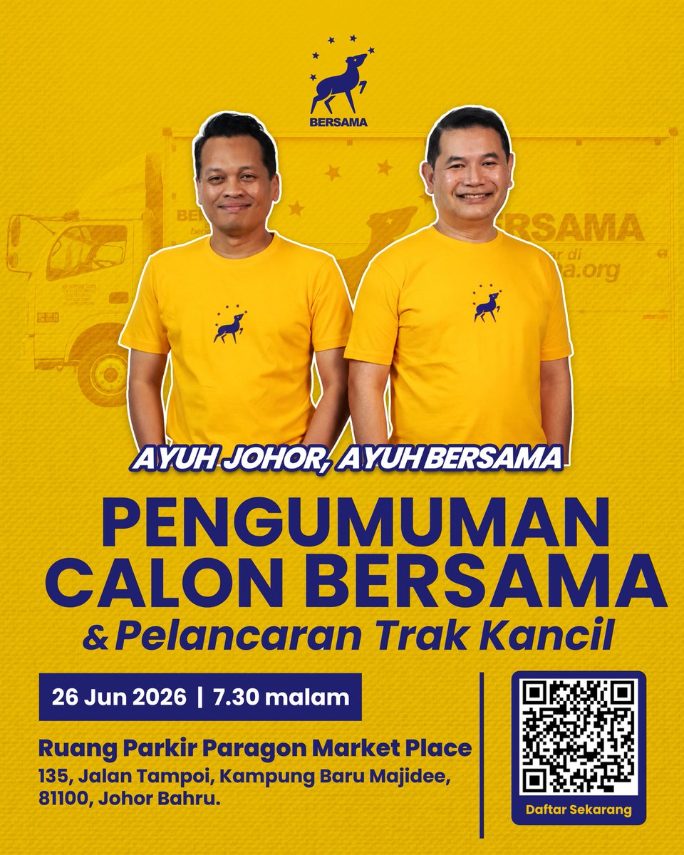 partibersamamy's tweet photo. 𝗣𝗘𝗡𝗚𝗨𝗠𝗨𝗠𝗔𝗡 𝗖𝗔𝗟𝗢𝗡 𝗕𝗘𝗥𝗦𝗔𝗠𝗔 𝗣𝗥𝗡 𝗝𝗢𝗛𝗢𝗥 &amp; 𝗣𝗘𝗟𝗔𝗡𝗖𝗔𝗥𝗔𝗡 𝗧𝗥𝗔𝗞 𝗞𝗔𝗡𝗖𝗜𝗟

Jalan paling mudah dalam politik ialah berada dalam gabungan yang sedia ada. https://t.co/Mg9uMLbW5F