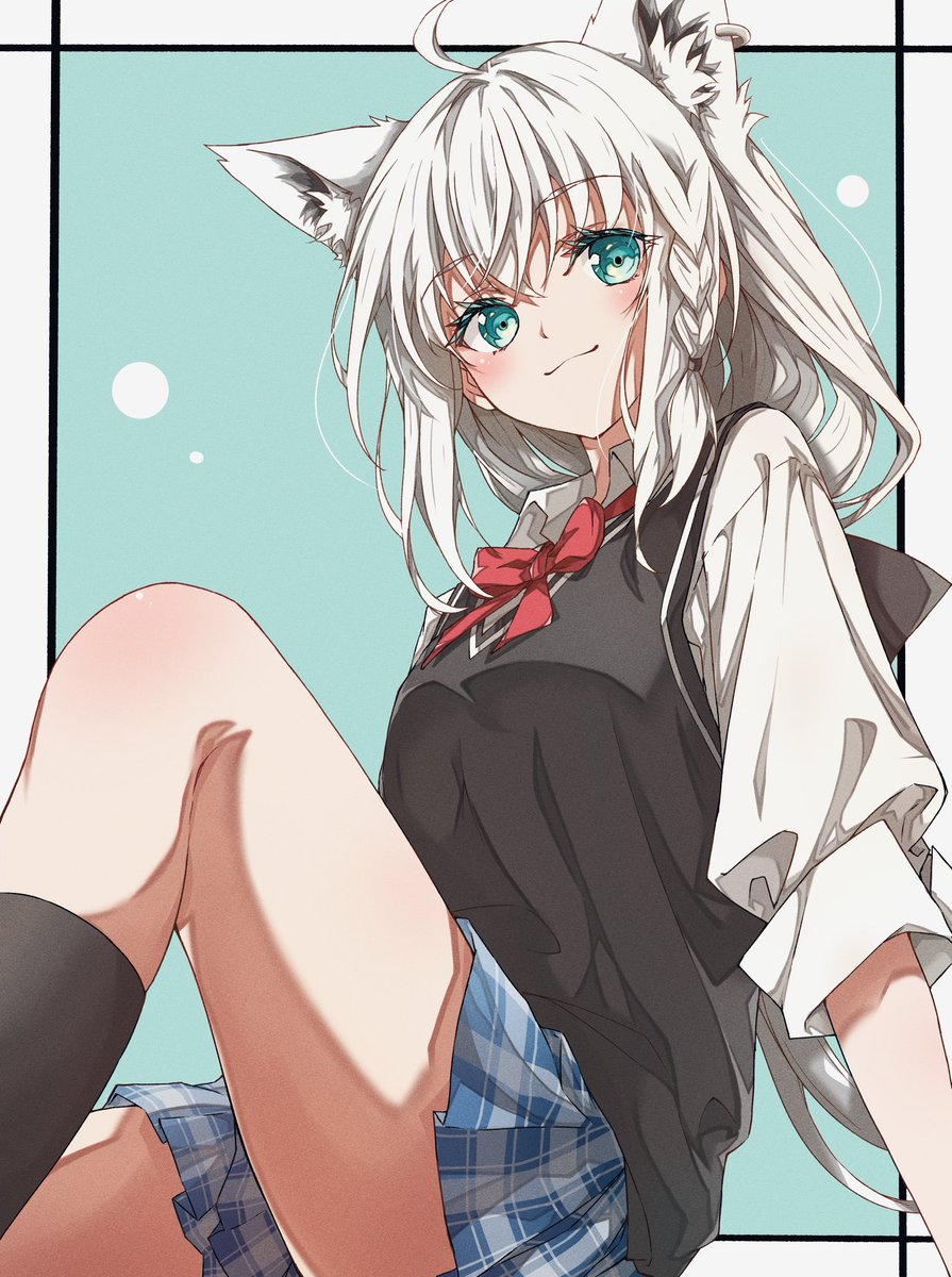 Non24873754's tweet photo. 制服白上

 #絵フブキ https://t.co/U98HiQlgAo