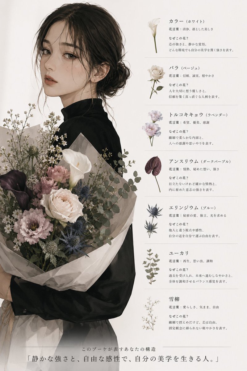 SmilyAibon's tweet photo. プロンプトおかりして、とてもシックな花束になった(*  ˊ꒳ˋ*)
今度このお花達探して見よう🌼.* https://t.co/JsJVIHT9ZM