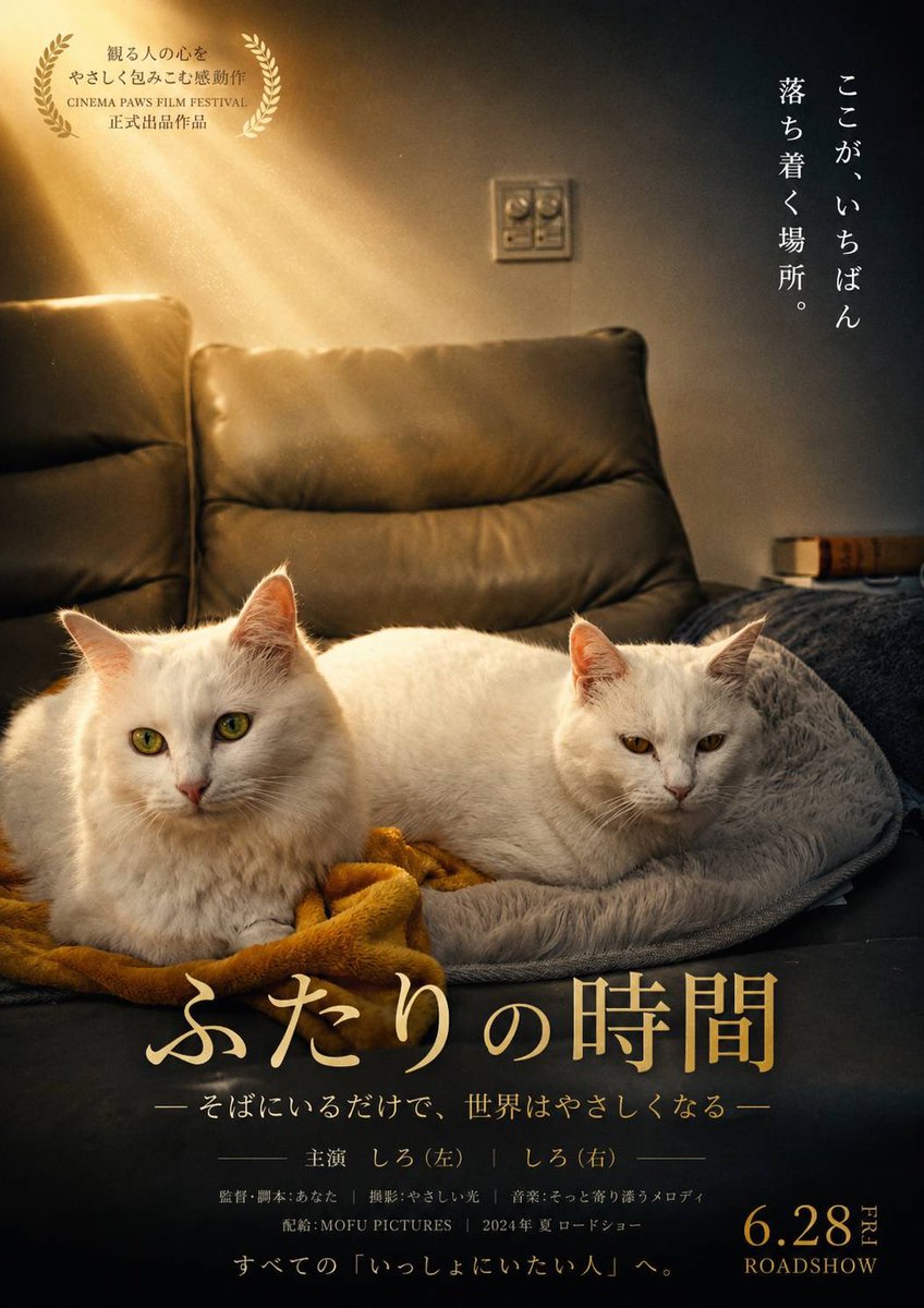 nikugo's tweet photo. いつもふたりで一緒にいる仲良し白猫親子。
2024年10月頃に保護されて家に来たママちゃんとモフニ。里親さん候補のお家にふたり一緒にトライアルに行きました。家に来た頃はママのおっぱい飲んでた赤ちゃんだったのに、立派に育ちました。

#ママちゃん #モフニ https://t.co/8wRfDBTM7L