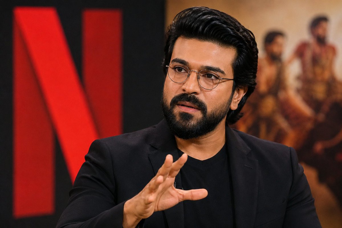 igtelugu's tweet photo. #RamCharan :

OTT Platform la are helping films reach international audience 

NETFLIX Played a major role in taking #RRR To global audiences &amp; Supporting it's OSCAR JOURNEY. https://t.co/BI8OY0q3ga