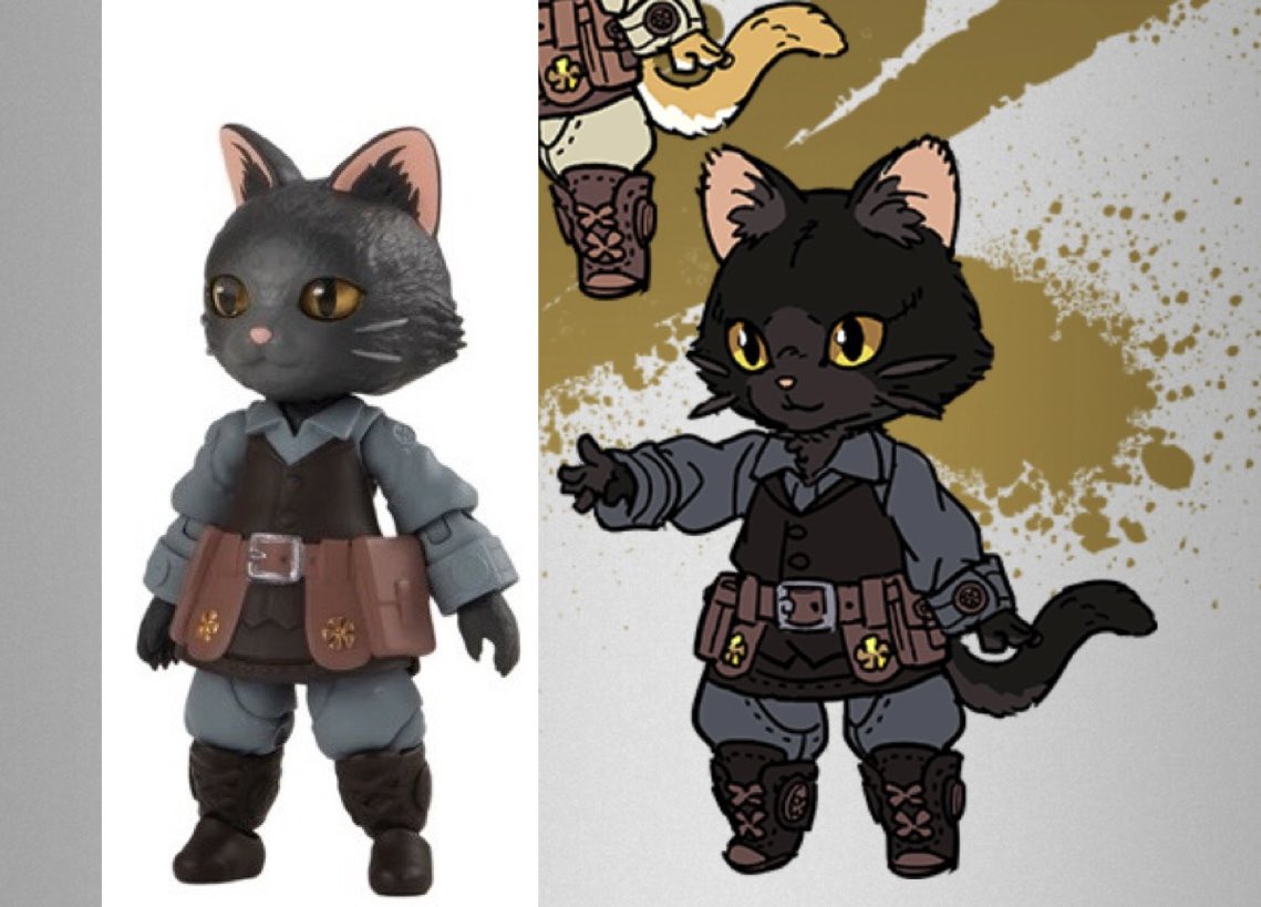 tanke_925's tweet photo. ネコの獣人は顎を引かせたら良くなりそう。
あとイラストと比較するとベルトポーチ大きいな。
#リンクトラベラーズ https://t.co/itvWoS48PG