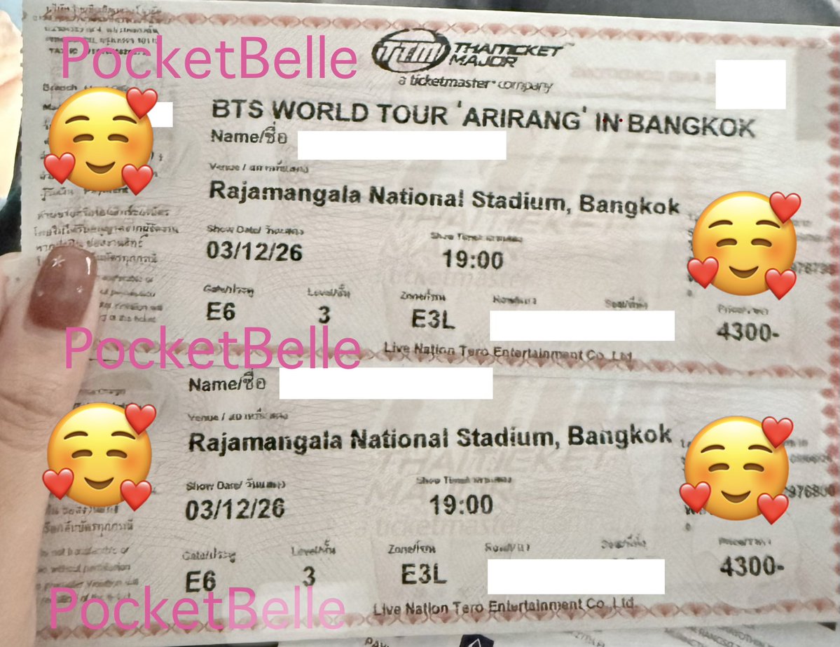 BellePocket's tweet photo. มีใครสนใจแลกบัตรมั้ยคะ
วันที่ 03/12

เรา : โซน E3L 2 ใบติด
คุณ : 6300 or 6800 2 ใบ ค่าา

ยินดีจ่ายส่วนต่างค่าา

#BTS_WORLDTOUR_BANGKOK https://t.co/pHyHNpKHvE