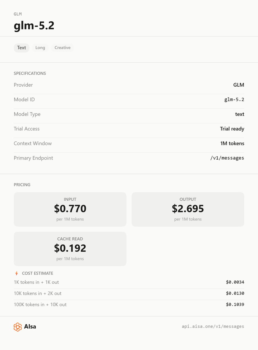 0xfemyn's tweet photo. @FareaNFts Add @AIsaOneHQ to the list. It's not completely free, but you get much cheaper rates on models like GLM 5.2, Kimi K2.7, the Qwen suite, and a lot more!

Same window contexts, but cheaper pricing https://t.co/ziDBMoyxWT