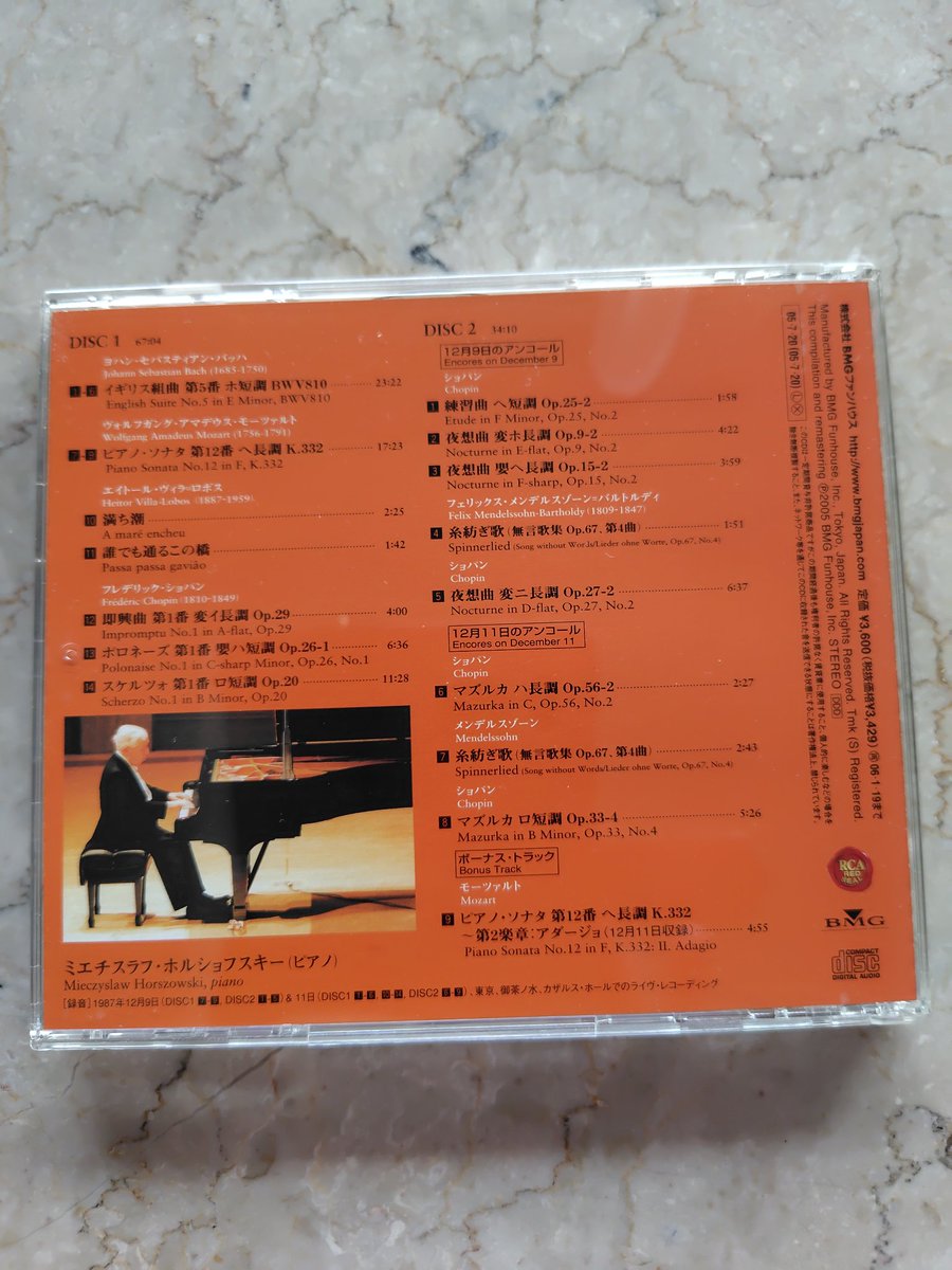 6/23 東京 曇り 🌿ミエチスラフ・ホルショフスキー生誕祭🌿 このCDは