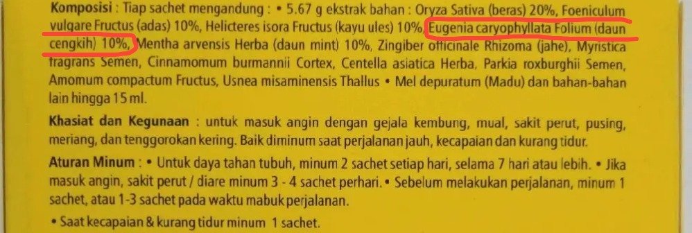 rafiq_erouck's tweet photo. Reminder buat pejuang gerd, hindari minum obat herbal masuk angin yang mengandung cengkeh/daun cengkeh apalagi pas lagi kambuh! Asli bikin perih, bukan nyembuhin. Nah cengkeh itu mengandung eugenol. https://t.co/S1AkIx6fBT