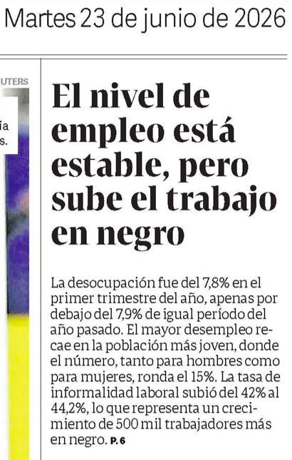 nbg__'s tweet photo. A dos años y medio de la reforma laboral de la Ley Bases para regularizar el trabajo en negro.
A seis meses de la Ley de Modernización Laboral para regularizar el trabajo en negro. https://t.co/nHwmKHggnD