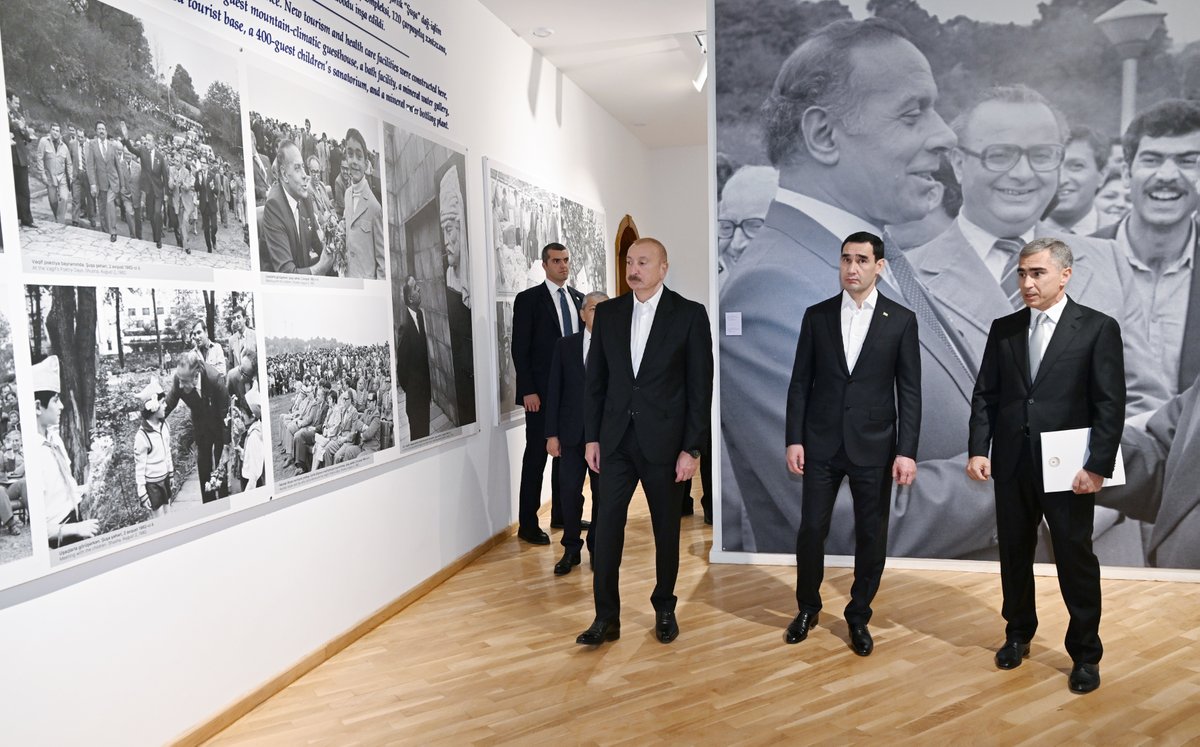 presidentaz's tweet photo. Presidents Ilham Aliyev and Serdar Berdimuhamedov viewed “Heydar Aliyev and Garabagh” exhibition in Shusha. https://t.co/t1m12oCJq5