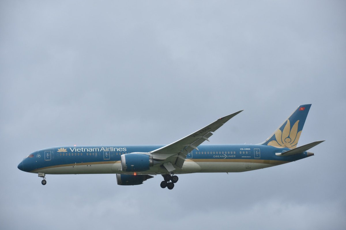 18xjT0's tweet photo. 雨の中JA833Jをお目当てにFUK行きましたが、ベトナム航空B789のダイバートやタイ航空スタアラも撮ることができた！ https://t.co/lKUhPHT7IA