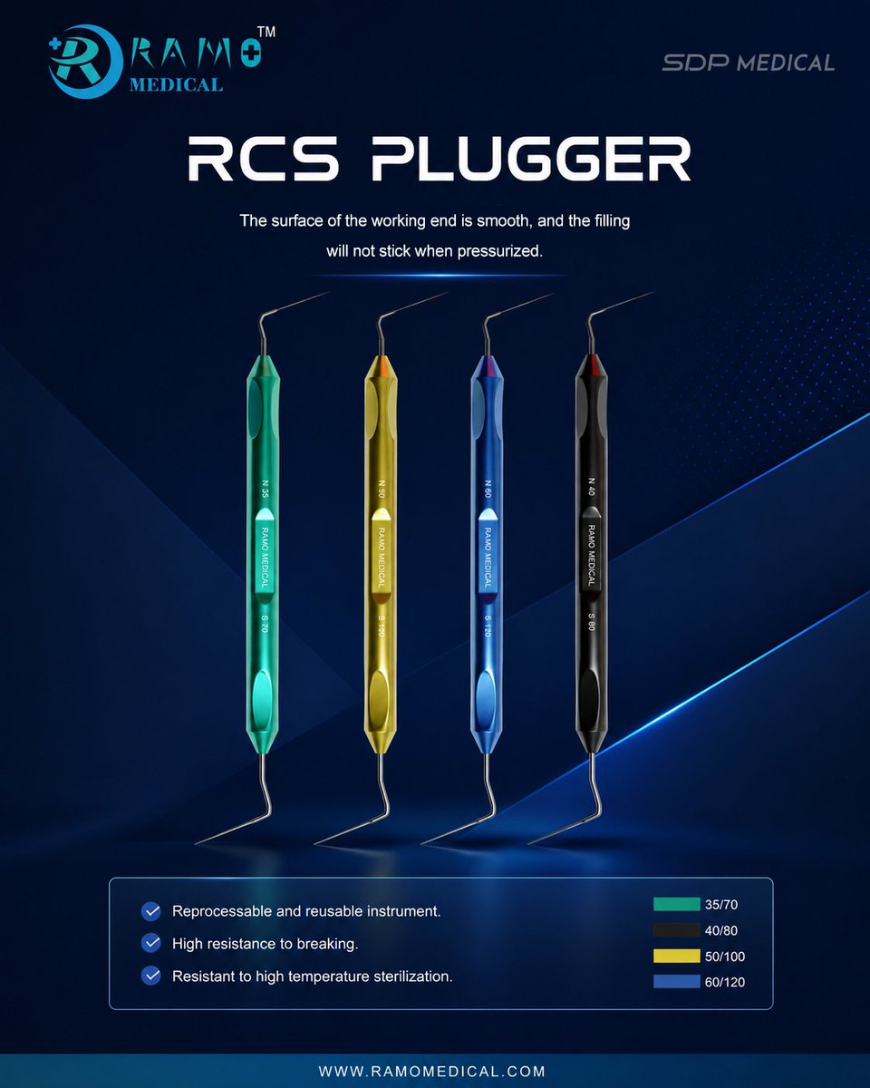 RamoMedical's tweet photo. RCS Plugger — the double-headed design balances flexibility and stability,making it more suitable for complex internal root canal conditions. Thus supporting compact and substantial root canal obturation.
#RAMOMEDICAL #SDPMEDICAL #RCSPLUGGER https://t.co/5nwxybzPJh