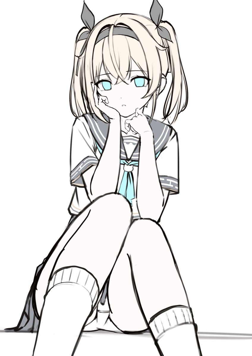 「制服にツインテールござる～ 非常に…いい…」|にゃん🐾のイラスト