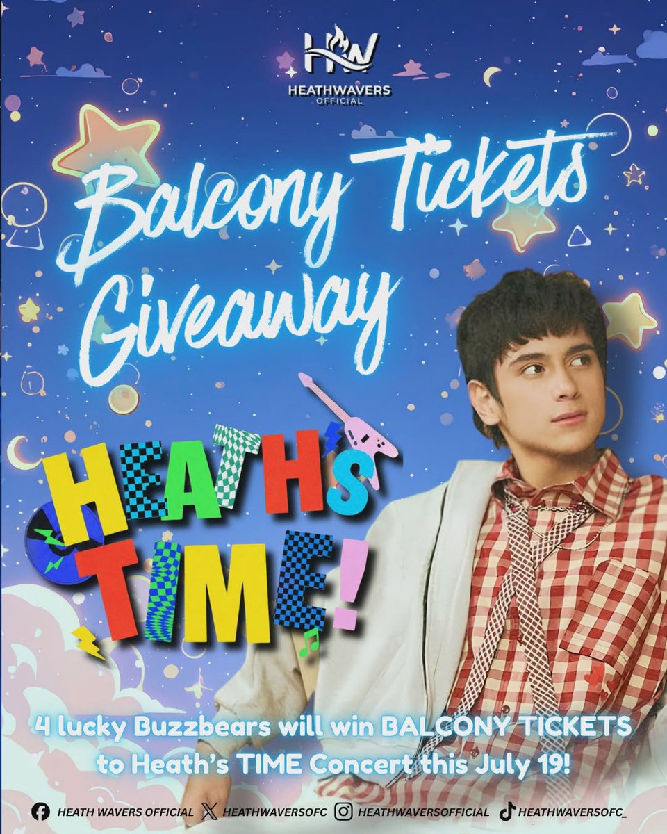 HeathJornaleSVT's tweet photo. 🎟️✨ BALCONY TICKETS GIVEAWAY ALERT! ✨🎟️

It’s officially HEATH’S TIME! 💙⏰
And guess what… one of our amazing sponsors is making this even more special! 🫶

4 LUCKY BUZZBEARS will win BALCONY TICKETS to
Heath’s TIME Concert this July 19! 

This is your chance to see Heath LIVE. Brought to you with love by one of our generous sponsors.

HOW TO JOIN:
✔️ Follow Heath’s Stationhead + Heath Voting & Streaming Team on X
🔗 https://t.co/To3dhxMXOk
🔗 https://t.co/W9U3kmeVuH

✔️ Be actively listening on Stationhead 
✔️ Submit the Stationhead Channel Request Form
🔗 https://t.co/DgUmSTjiNm

📸 Send your screenshots as proof (with watermark)  including your Stationhead listening screen (username visible) and make sure they’re clear and valid!

Each valid submission = 1 raffle entry!

Don’t miss this opportunity… you might be one of the lucky ones.

Join now, stream with us, and secure your spot at HEATH’S TIME!

MIGUEL VS EXPECTATIONS  
MIGUEL VS EXPECTATIONS