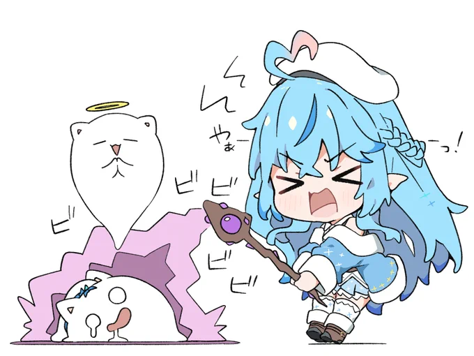 #らみあーと
雪民さんを毒沼に沈めるラミィちゃん☃️ 