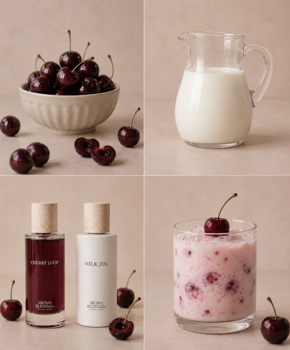 aromablendbar's tweet photo. チェリーの香りを先に肌にのせて、上からミルクを重ねます🥛🍒

アマレットやラムに漬け込んだような
チェリーとバニラの香りにミルクのやわらかな甘さが溶け込んだチェリーミルクの香り。

チェリーの果実のジューシーさとなめらかなミルクが重なり合う、
美味しいレイヤリングをお楽しみください。 https://t.co/EohswniDpv