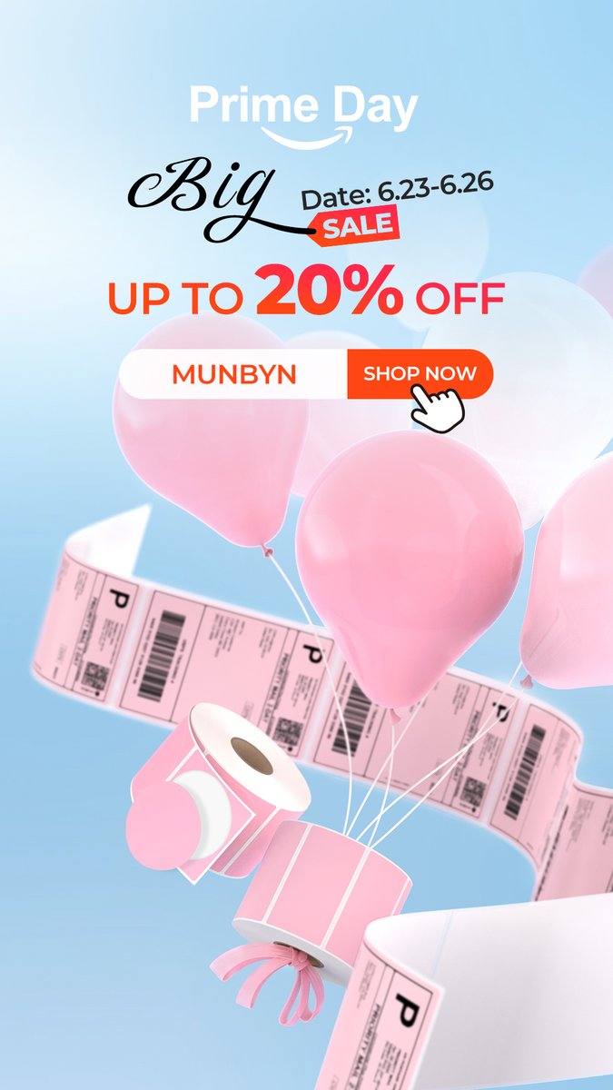 munbyn_official's tweet photo. PRIME DAY = BIG SAVINGS – But Not for Long! https://t.co/3lHMsrC7cv

The Munbyn labels you love are up to 20% OFF – just in time to label, organize, and create all summer long!  #Munbyn #labelprinter #labels #thermalprinter #primeday https://t.co/phBoI8aFpt