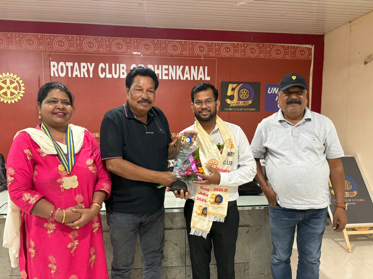 RotaryDhenkanal's tweet photo. Cyber Security Expert Shri Lingaraj Sethi ji delivered an insightful session at the Rotary Club of Dhenkanal on 22.06.2026, covering cyber scams, APK file threats, e-bots, Sanchar Saathi, &amp;  the dangers of unintentionally sharing OTPs. Protecting ourselves in the digital age. https://t.co/p9VdbKwvt5