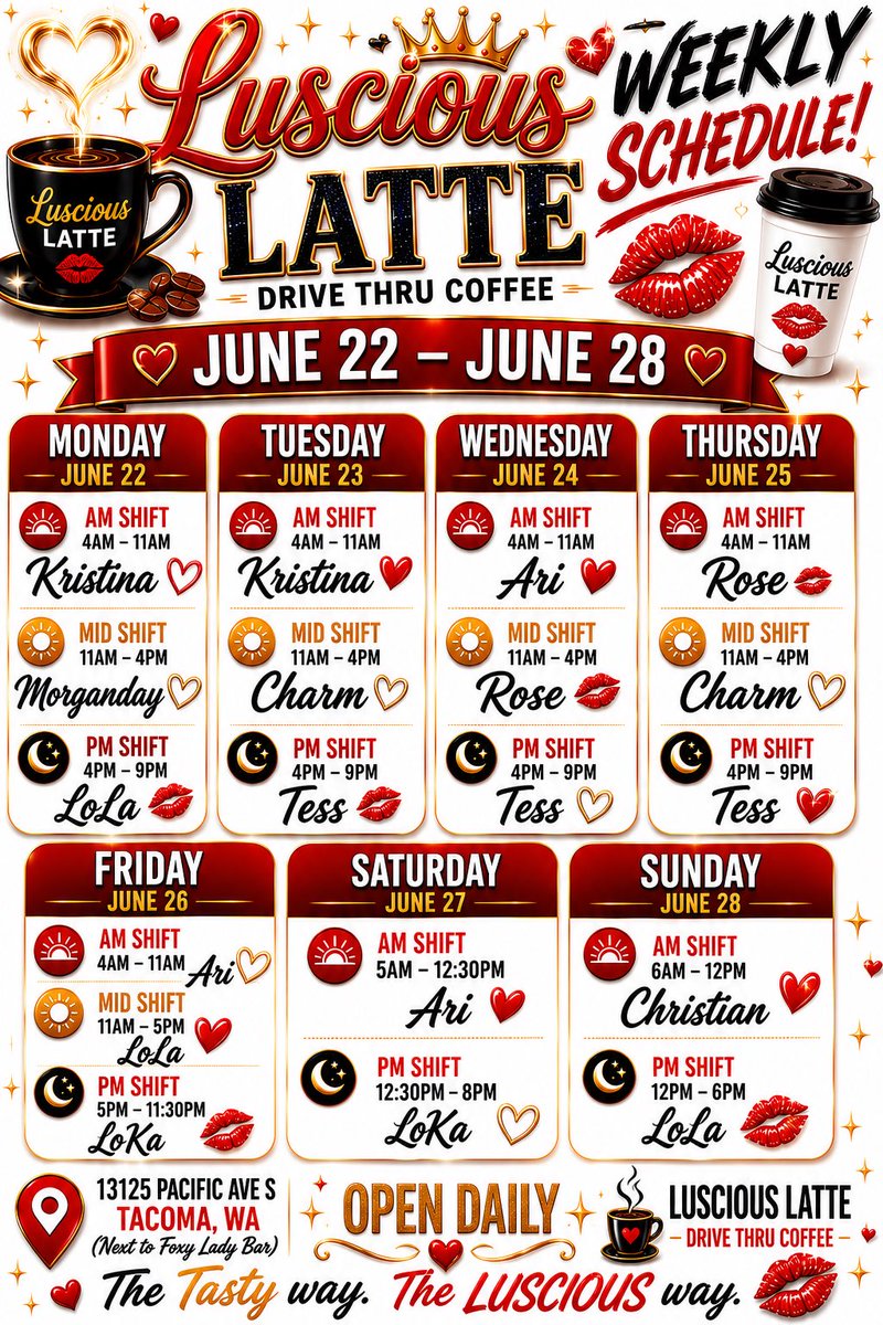 Roseonyourmind's tweet photo. Schedule 💋 @luscious_latte https://t.co/5IbeusYhGD