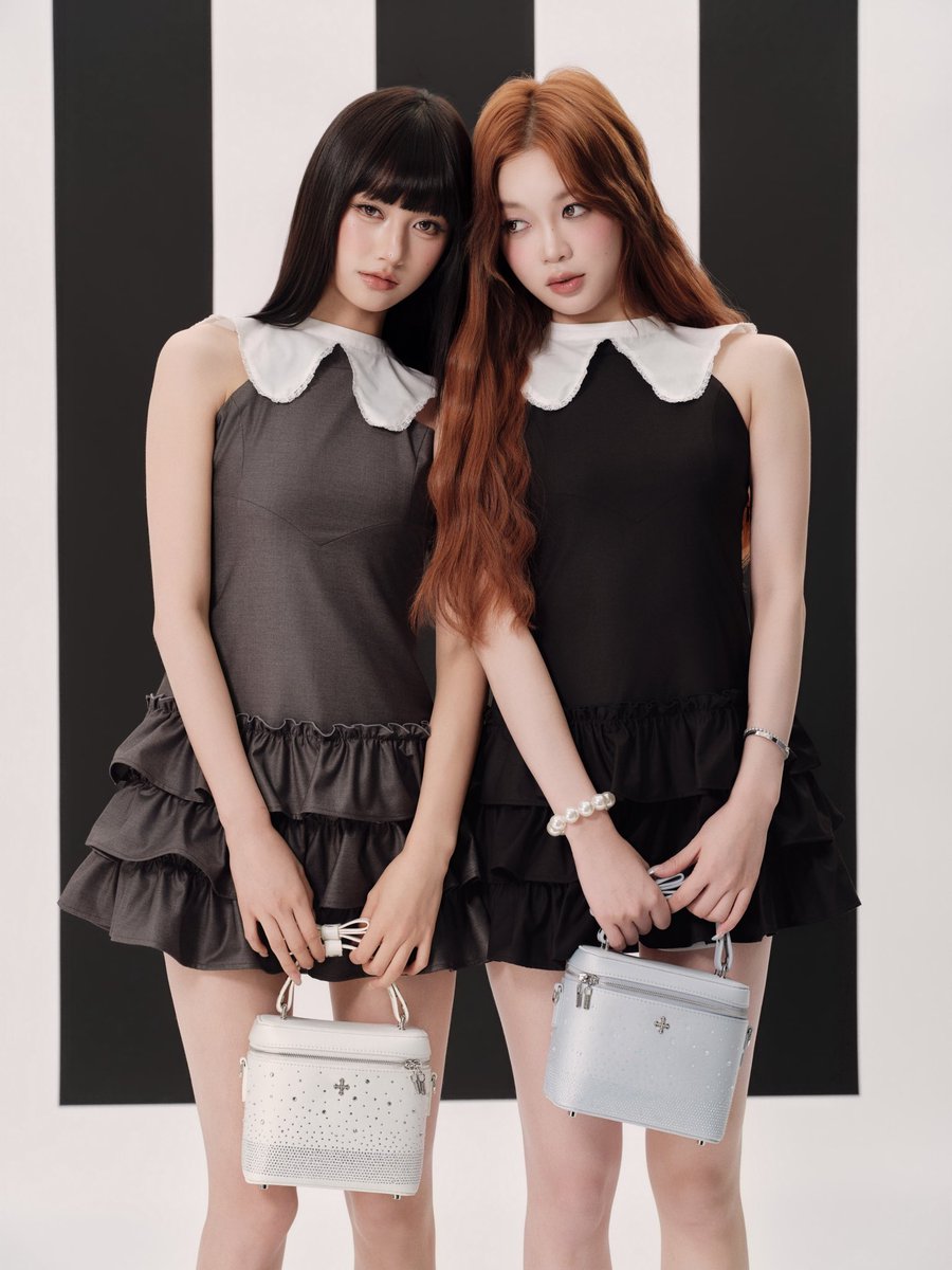 andwang summer look no.11 Épure Ribbon Dress (gray,black) Jewel