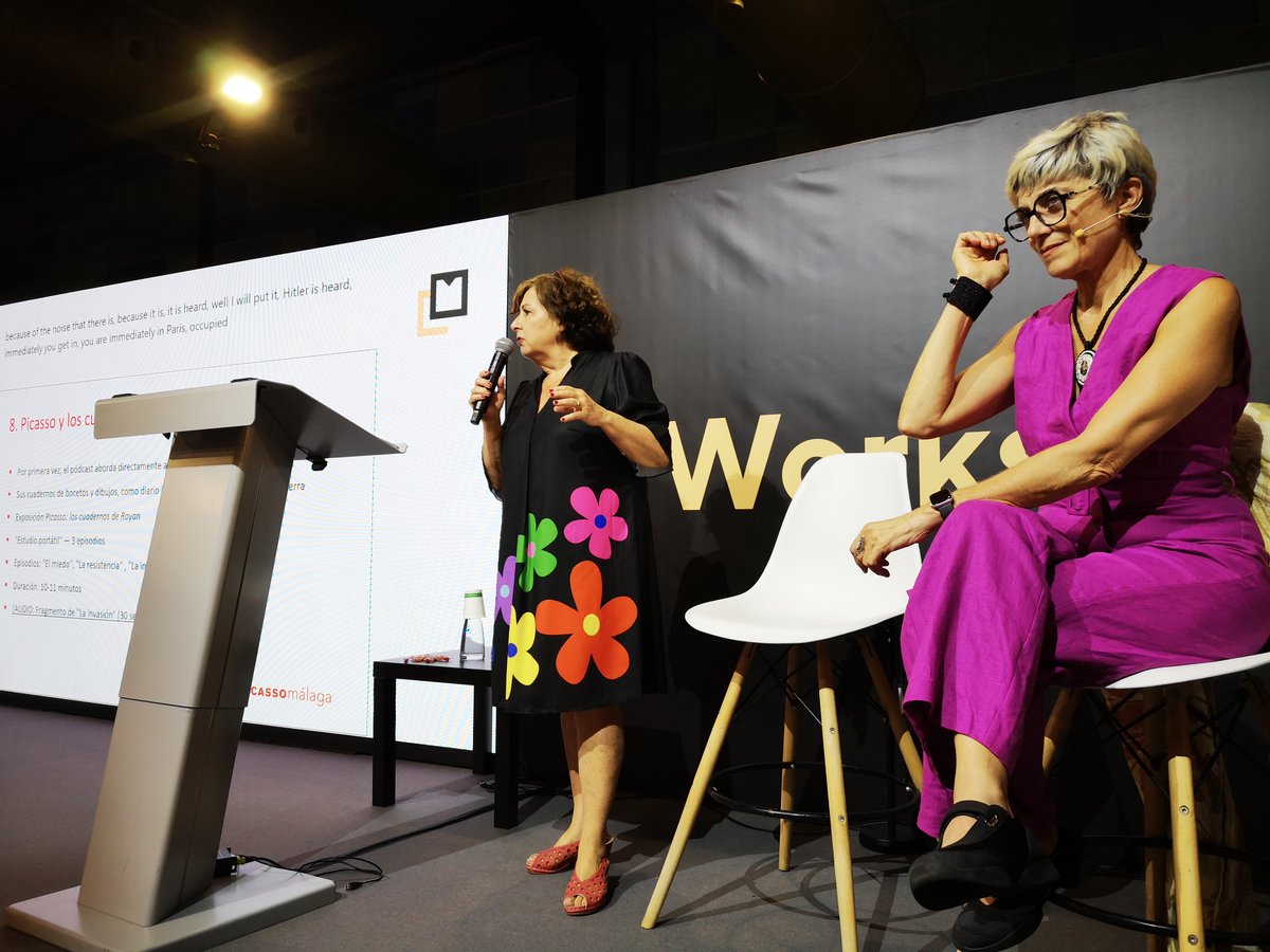mPICASSOm's tweet photo. 📻📶La estrategia pódcast del @mPICASSOm fue el tema del workshop desarrollado por la jefa de Comunicación y Prensa del museo, Pepa Babot, y Bibiana Ricciardi, productora sonora. En @cmmalagafair, que continúa celebrándose hoy en el @Fycma. 

▶️Spotify https://t.co/ED7lFqzpMV
▶️Apple Podcast https://t.co/QcmSkO0W5m
▶️iVoox 
https://t.co/5yWn5VazHD

#museopicassomalaga #MPMpódcasts