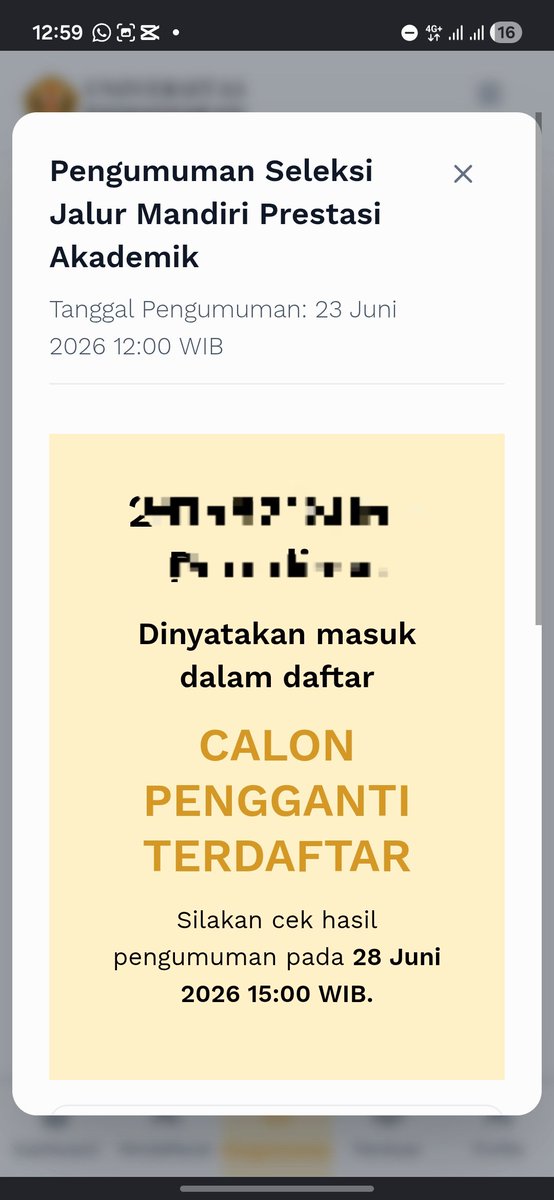1lovemathh's tweet photo. hasil smup kalian gmn gusyy?? aku  kepental ke pil ke 3 and calon pengganti urutan 80 pulak😭😭 gapapa kalo emg yg terbaik pasti gabakal kemana https://t.co/t5OY3otta2