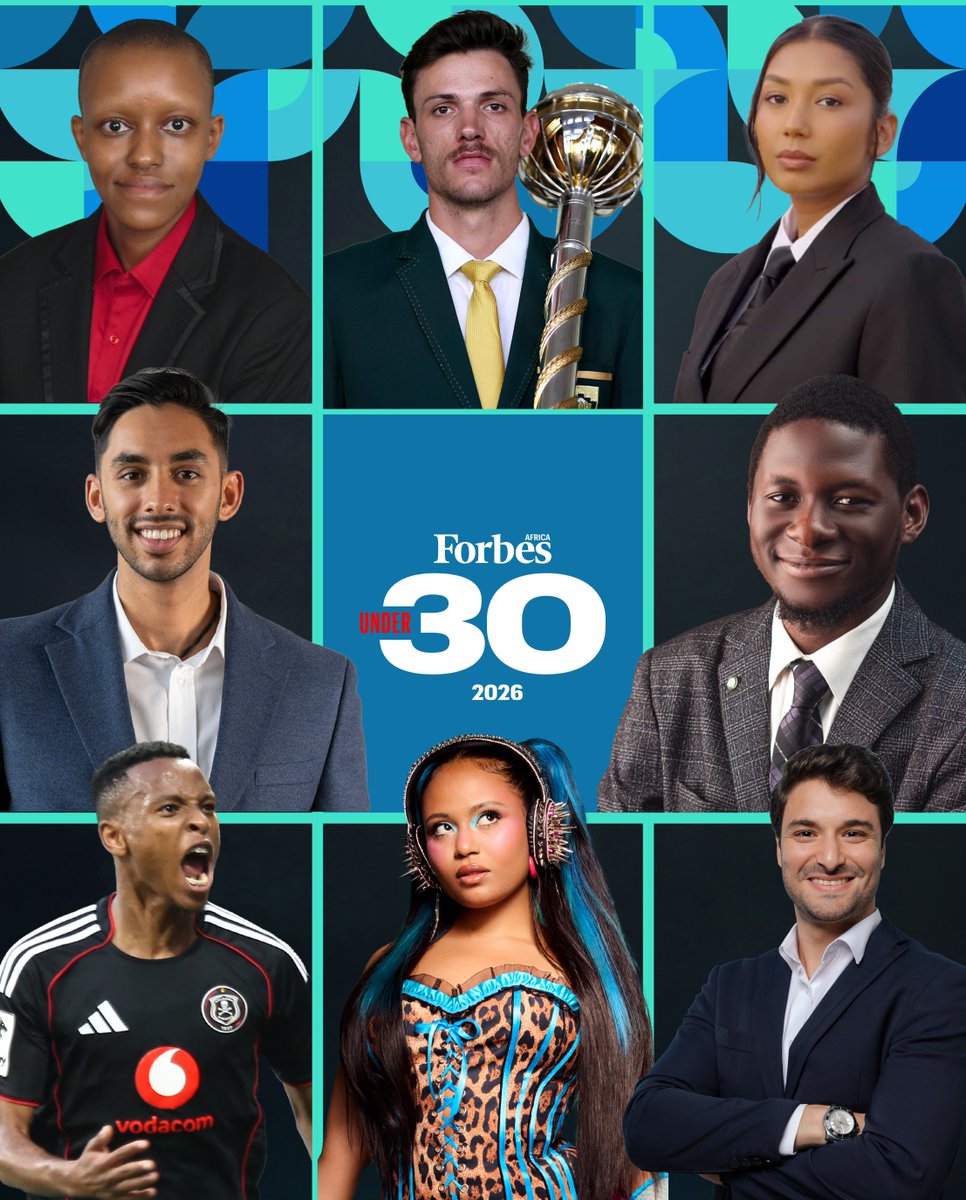 forbesafrica's tweet photo. Meet the FORBES AFRICA 30 Under 30 Class of 2026—a generation of changemakers redefining what is possible across the continent. From entrepreneurs and creatives to athletes and innovators, these young leaders are building African solutions for African challenges and proving that the continent is at the forefront of global change.

Despite economic uncertainty, infrastructure challenges and high unemployment, this cohort continues to move the needle—boldly, unapologetically and with an unwavering belief in Africa's future.

Have you checked out the list of changemakers yet? Click here⤵️
https://t.co/gBkwahr5rt