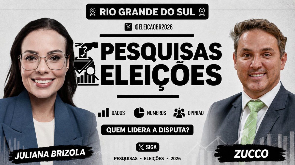 EleicaoBr2026's tweet photo. 📊 Pesquisa Real Time Big Data para GOVERNADOR no Rio Grande do Sul
🗓️20 a 22  junho 

✅2° Turno
Juliana Brizola (PDT): 44%
Gabriel Souza (MDB): 41%
Nulo/Branco: 7%
Não sabe/Não respondeu: 8%
____
Juliana Brizola (PDT): 47%
Gabriel Souza (MDB): 35%
Nulo/Branco: 8%
Não sabe/Não respondeu: 10%
______
Luciano Zucco (PL): 42%
Gabriel Souza (MDB): 37%
Nulo/Branco: 9%
Não sabe/Não respondeu: 12%