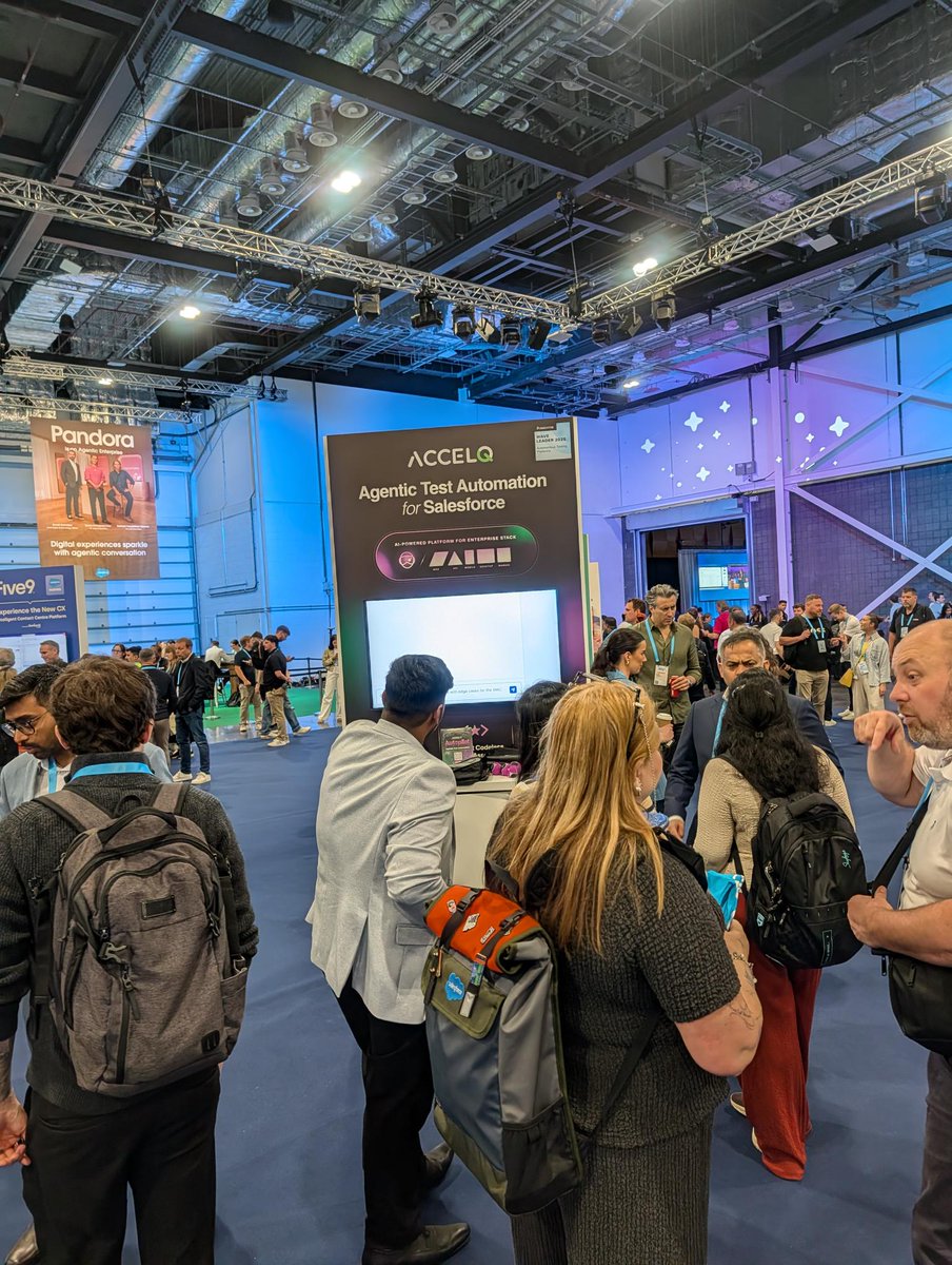 ACCELQ's tweet photo. Last week, we had an incredible time at @agentforce  World Tour London 2026, showcasing agentic quality and engaging in meaningful conversations with organizations navigating their AI transformation journeys.

A huge thank you to everyone who visited Booth #220. 

#AgentforceTour https://t.co/wGV7t6vS4P